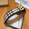 REPLICA BURBERRY REVERSIBLE MONOGRAM MOTIF VINTAGE CHECK BELT IN ARCHIVE BEIGE – B27 - Image 2