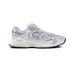 REPLICA DIOR B30 SNEAKERS GRAY MESH AND WHITE TECHNICAL FABRIC – CD85