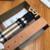 REPLICA BURBERRY REVERSIBLE MONOGRAM MOTIF VINTAGE CHECK BELT IN ARCHIVE BEIGE – B27 - Image 4