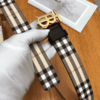 REPLICA BURBERRY REVERSIBLE MONOGRAM MOTIF VINTAGE CHECK BELT IN ARCHIVE BEIGE – B27 - Image 5
