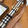 REPLICA BURBERRY REVERSIBLE MONOGRAM MOTIF VINTAGE CHECK BELT IN ARCHIVE BEIGE – B27 - Image 7