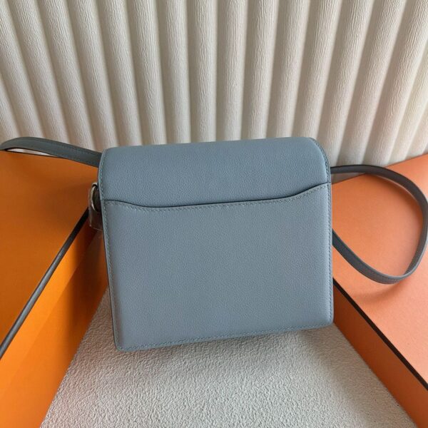 REPLICA Hermes Roulis Mini 18 Bag in Blue Lin Evercolor Calfskin - Image 8