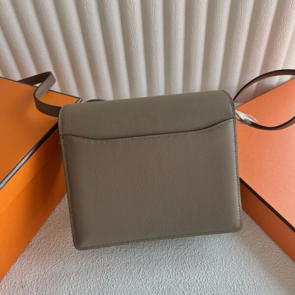 REPLICA Hermes Roulis Mini 18 Bag in Taupe Swift Calfskin - Image 6