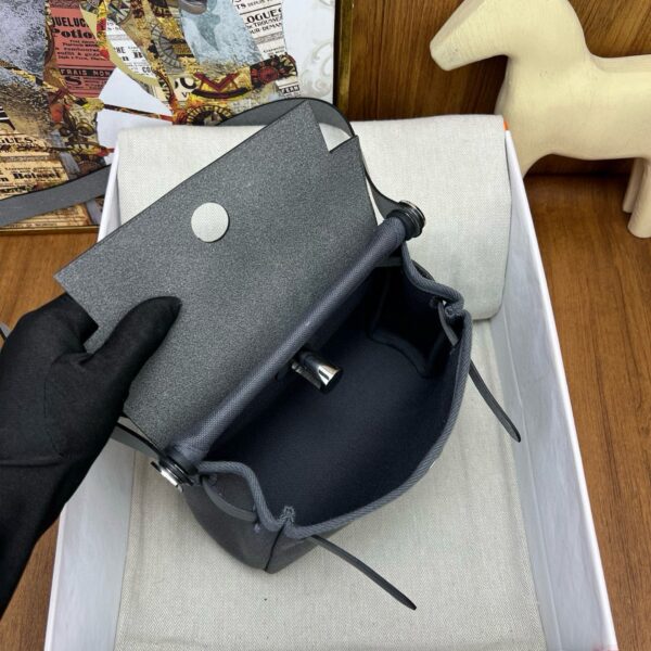 REPLICA Hermes Herbag Zip 20 Bag in Canvas and Ardoise Hunter Calfskin - Image 3