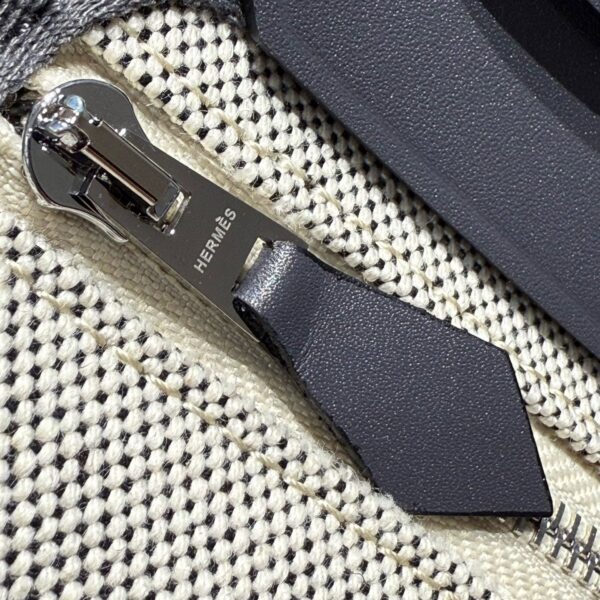REPLICA Hermes Herbag Zip 20 Bag in Canvas and Ardoise Hunter Calfskin - Image 8