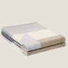 REPLICA Hermes H Drapeau Blanket in Acier and Perle Cashmere