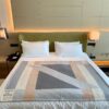 REPLICA Hermes H Drapeau Blanket in Acier and Perle Cashmere - Image 3