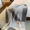 REPLICA Hermes H Drapeau Blanket in Acier and Perle Cashmere - Image 6