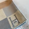 REPLICA Hermes H Drapeau Blanket in Acier and Perle Cashmere - Image 5