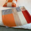 REPLICA Hermes H Drapeau Blanket in Terracotta and Grey Cashmere - Image 4