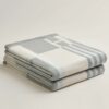 REPLICA Hermes Ithaque Blanket in Grey Wool and Cashmere