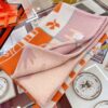 REPLICA Hermes Avalon Epopee Blanket in Mandarine Wool and Cashmere - Image 3