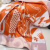 REPLICA Hermes Avalon Epopee Blanket in Mandarine Wool and Cashmere - Image 5