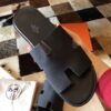 REPLICA Hermes Izmir Sandals In Black Clemence Leather