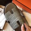 REPLICA Hermes Izmir Sandals In Grey Shiny Niloticus Crocodile - Image 4