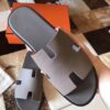 REPLICA Hermes Izmir Sandals In Grey Epsom Leather