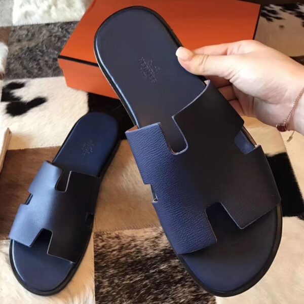 REPLICA Hermes Izmir Sandals In Sapphire Epsom Leather