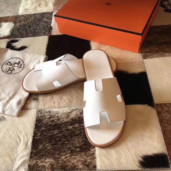 REPLICA Hermes Izmir Sandals In White Epsom Leather - Image 3