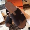 REPLICA Hermes Izmir Sandals In Chocolate Suede Leather