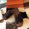 REPLICA Hermes Izmir Sandals In Chocolate Suede Leather - Image 5