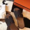 REPLICA Hermes Izmir Sandals In Chocolate Suede Leather - Image 6