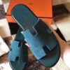 REPLICA Hermes Izmir Sandals In Green Suede Leather