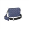 REPLICA M45730 LOUIS VUITTON DUO MESSENGER BAG NAVY BLUE MONOGRAM SHADOW COWHIDE LEATHER